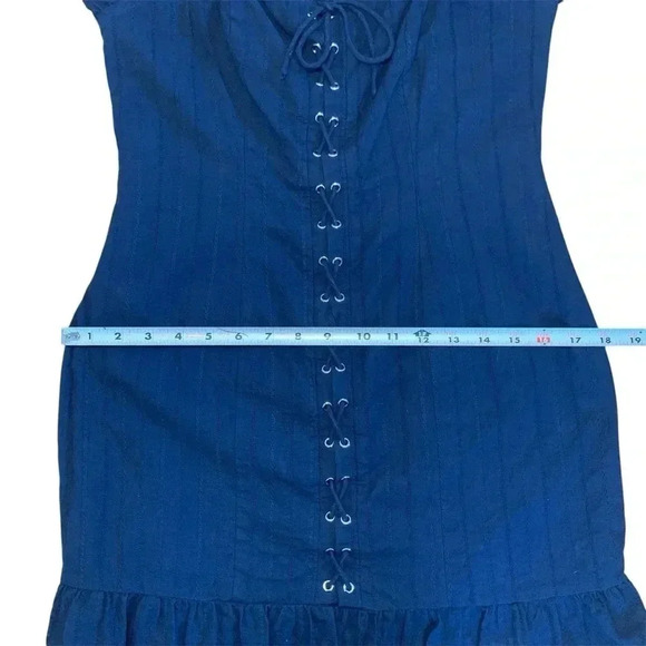 REVOLVE superdown Chloe Lace Up Dress in Navy- Size Medium - Picture 9 of 10